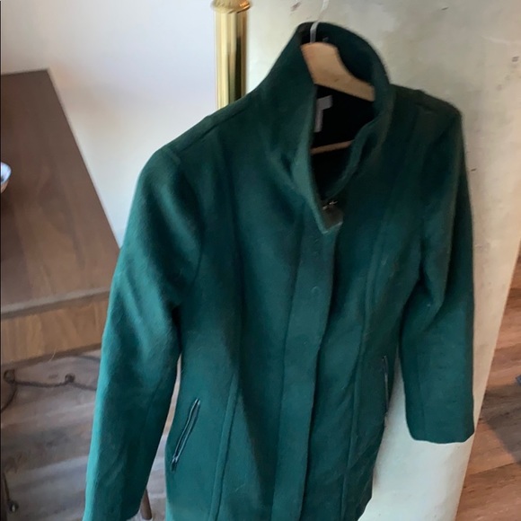 H&M Jackets & Blazers - Emerald green high collar pea coat